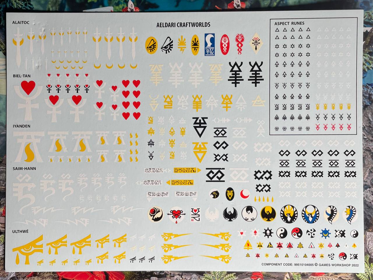 Aeldari Craftworlds transfer sheet