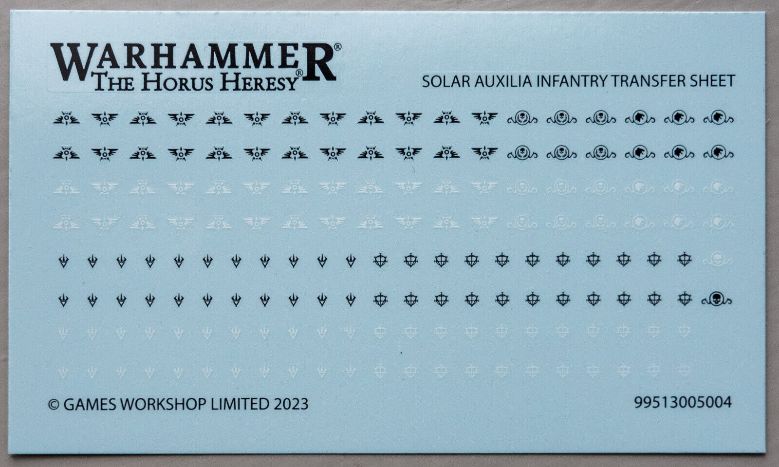 Solar Auxilia Infantry Transfer Sheet