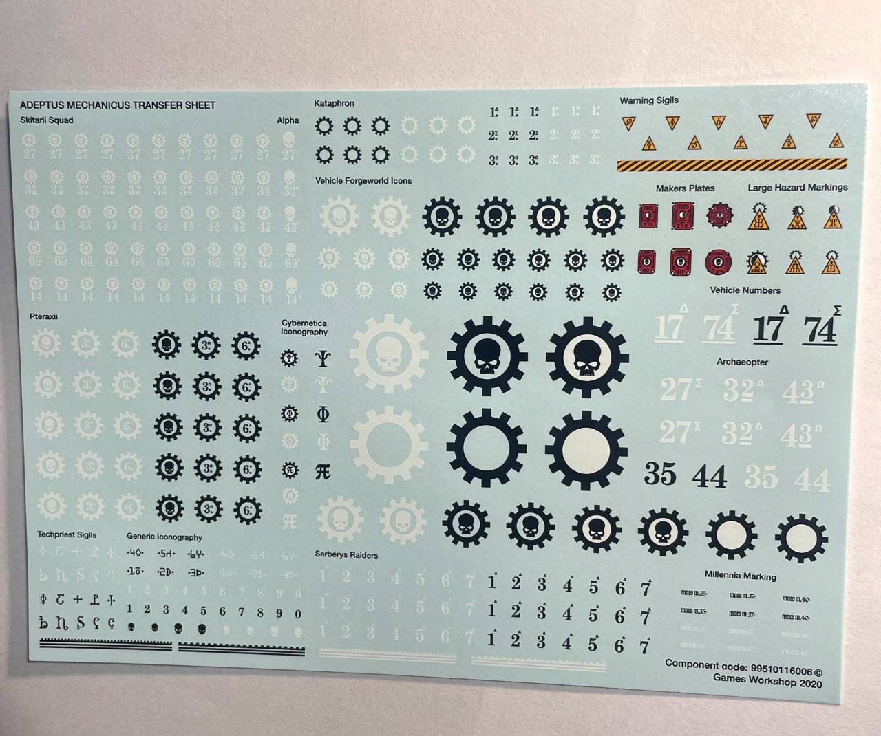 Adeptus Mechanicus Transfer Sheet