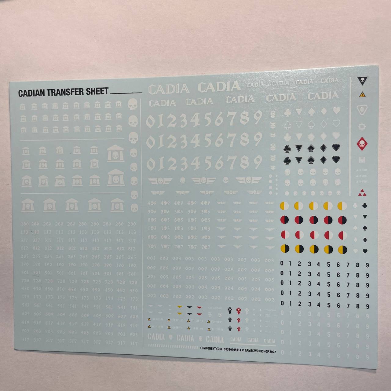 Cadian Transfer Sheet
